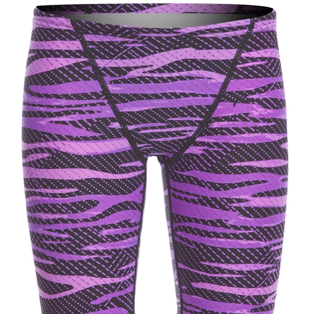TYR swim trunks spandex boys purple zebra